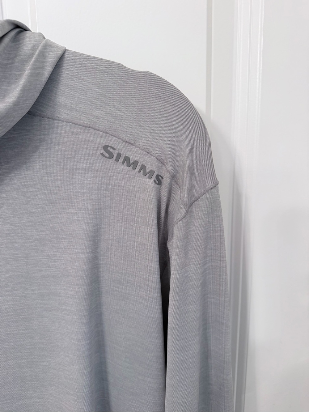 Simms Gray Hoodie Like New Solarflex UPF 50 Fishing Shirt Long Sleeve Size M - Picture 2 of 6
